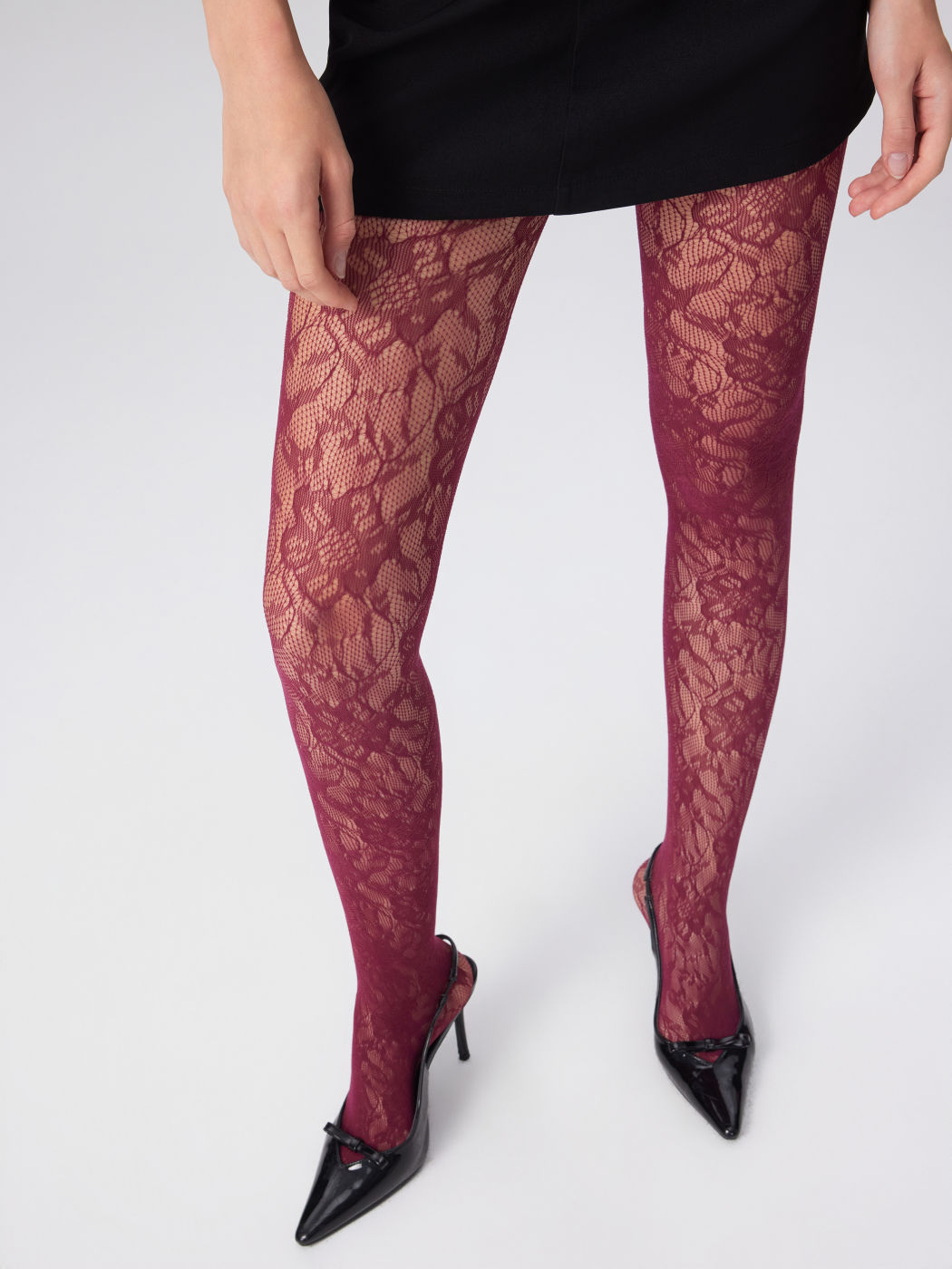 Florale Spitzen-Strumpfhosen