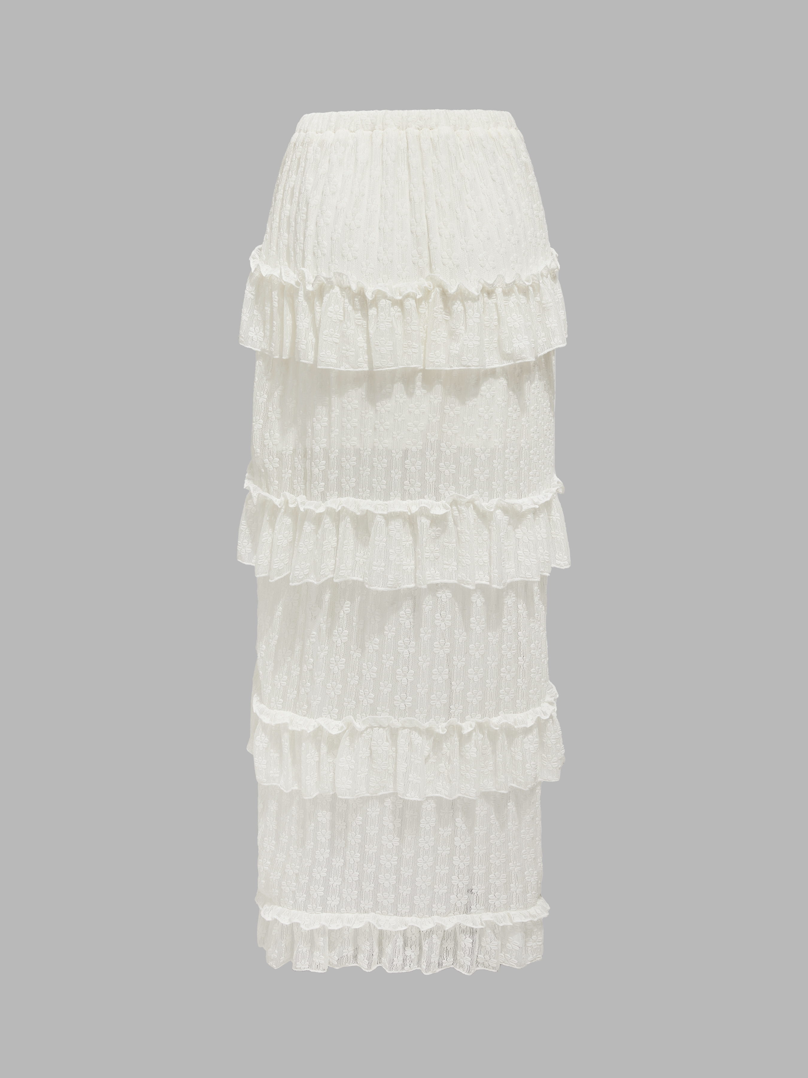 NEWALRIN☆Pure Lace Frill Long Skirt★Pre-order★ Women's Y2k Lace Half Slip Skirt Low Rise Pleated Ruffle