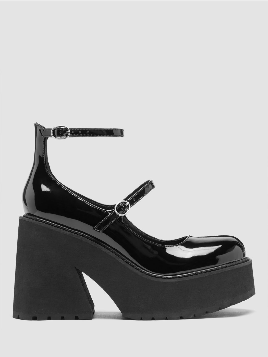 Chunky Heeled Doppelriemen Mary Jane Schuhe