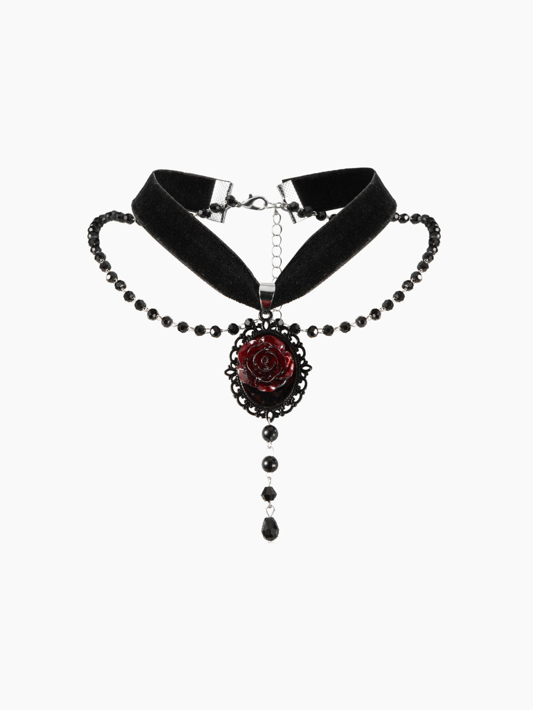 Gothic Rose Design Pendant Necklace
