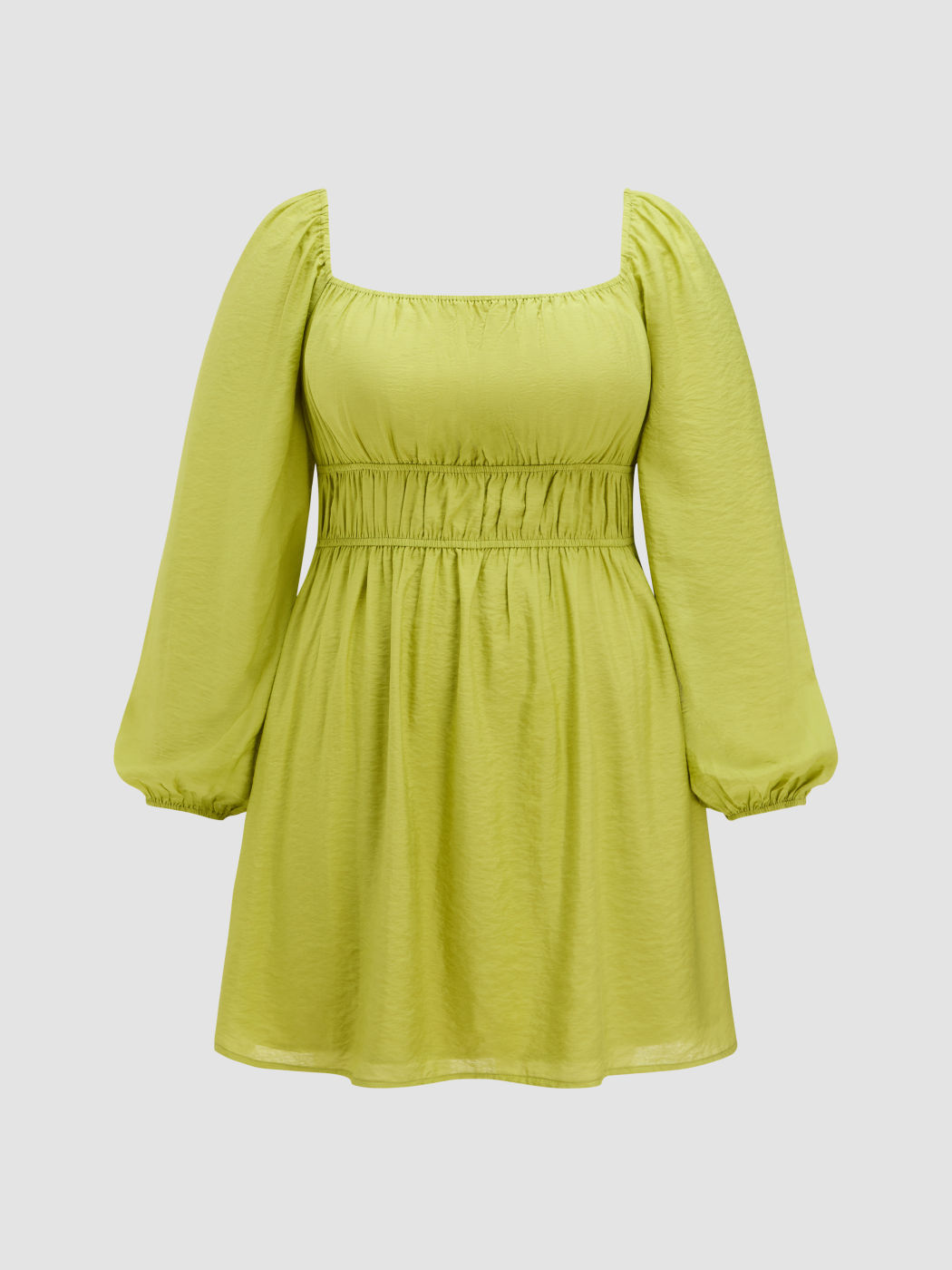 Square Neck Solid Short Dress Curve & Plus
