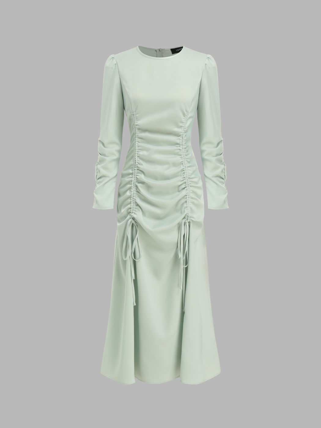 Rundhalsausschnitt Maxikleid mit Kordelzug