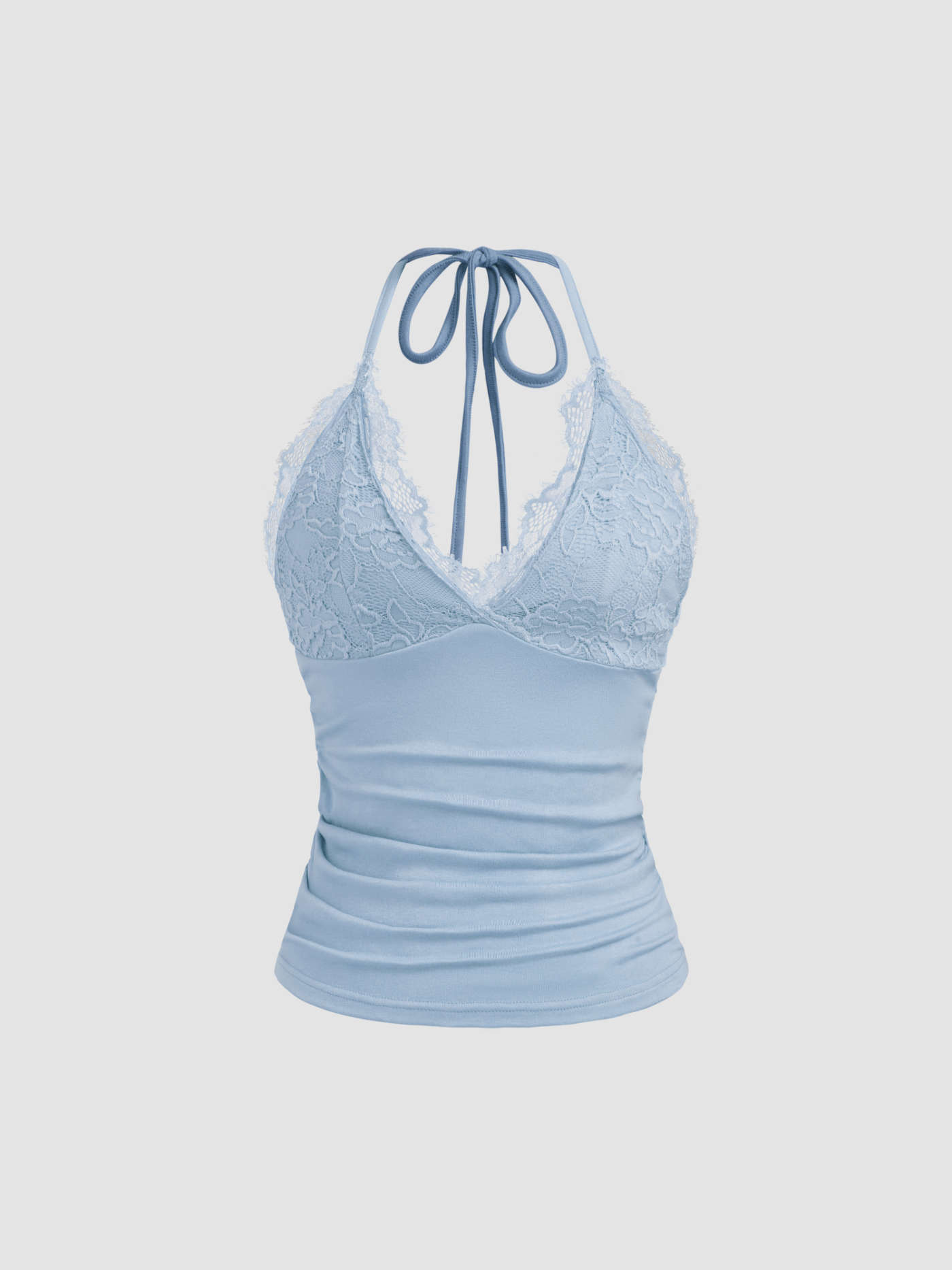 Hauts mignons Tricot Halter Neckline Solid Backless Crop Top For Rencard