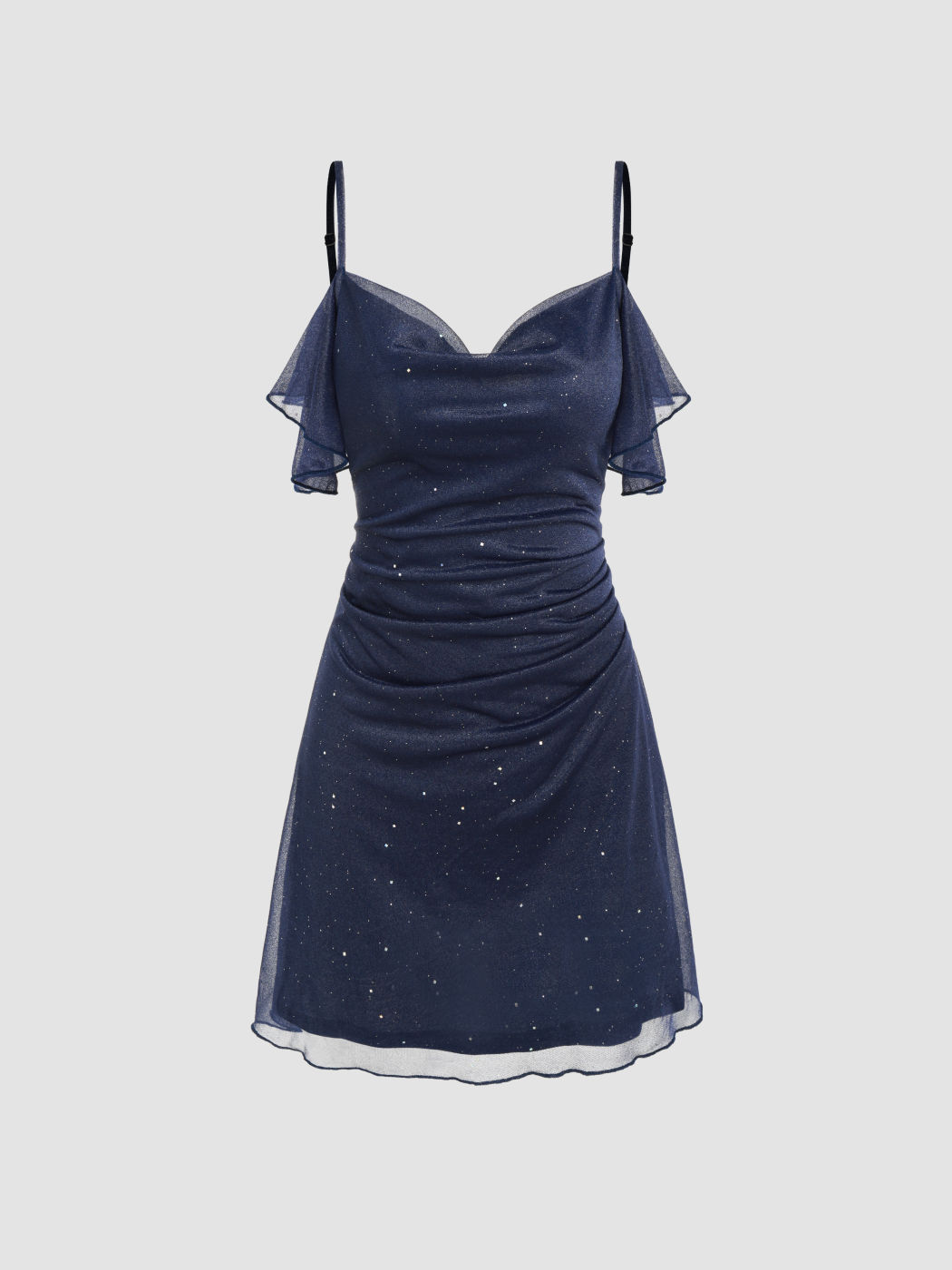 Sequin Ruched Mini Dress
