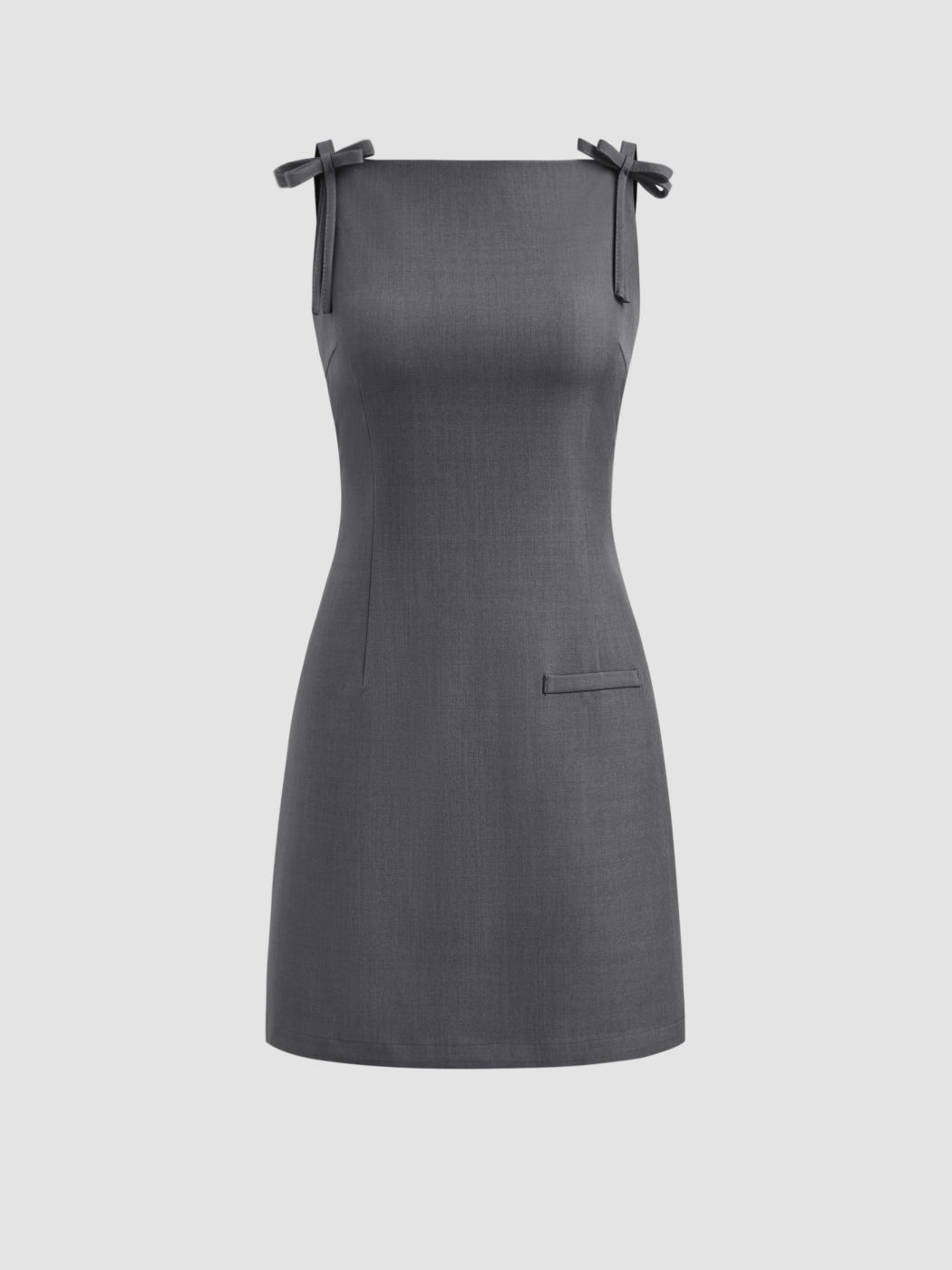 Bowknot Zipper Mini Dress