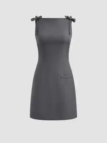 Bowknot Zipper Mini Dress