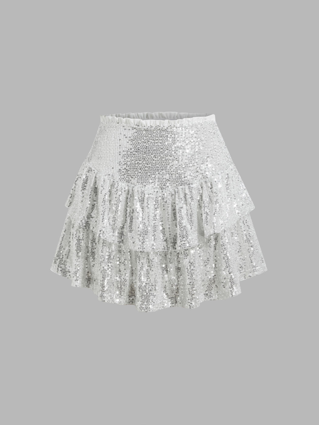Sequin High Rise Layered Mini Skirt