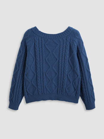 Knit Fabric V-neck Cable Knit Button Cardigan Curve & Plus For School ...