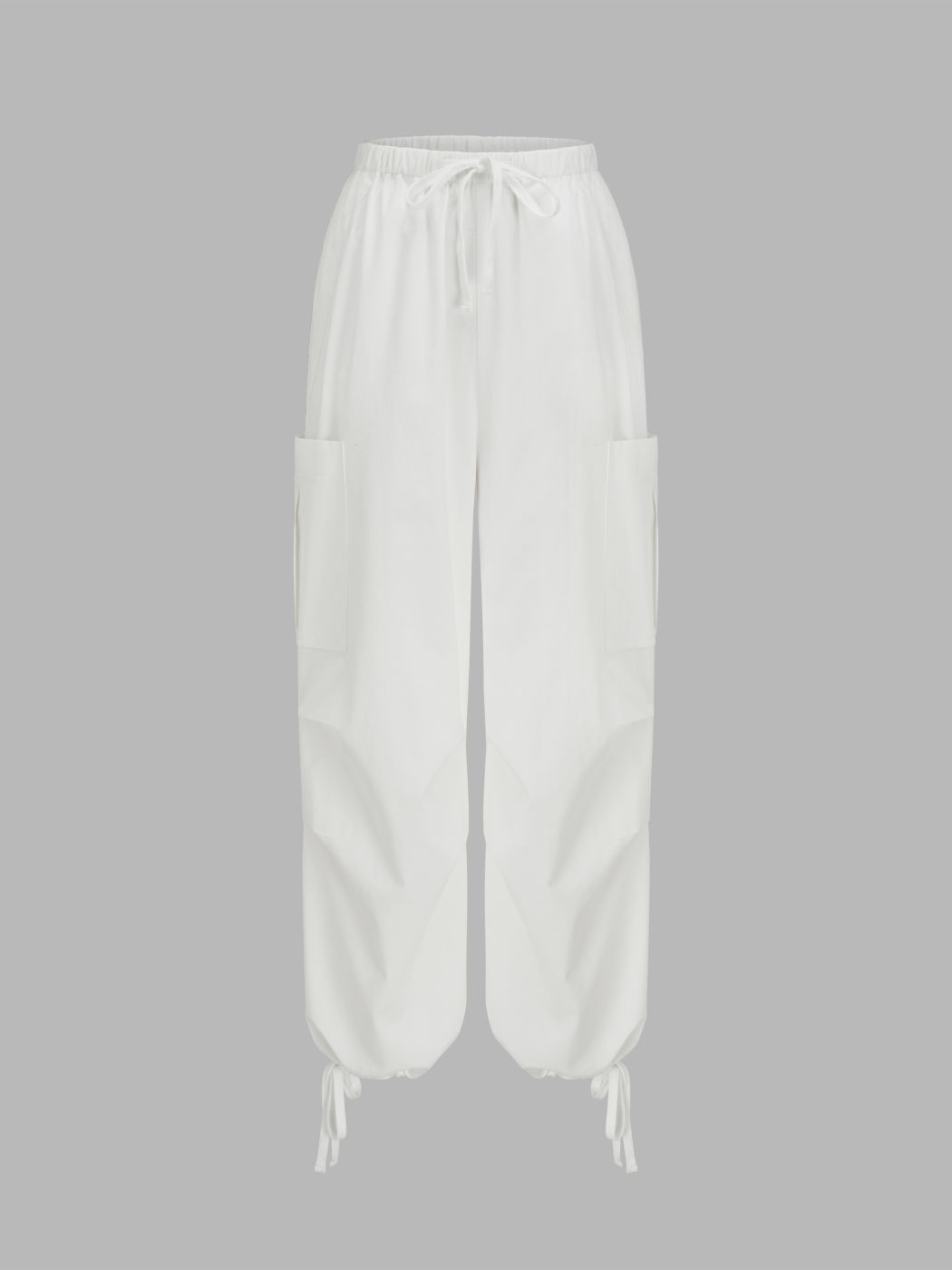 Elastic Waist Straight Leg Pocket Cargo Sweatpants