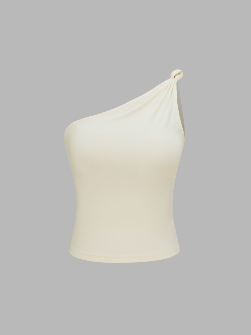 Asymmetrical Neck Solid Crop Top 