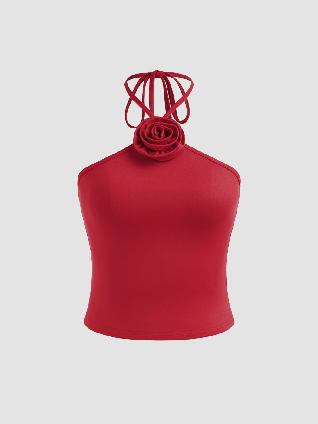 Halter Rosette Cami Tank Top