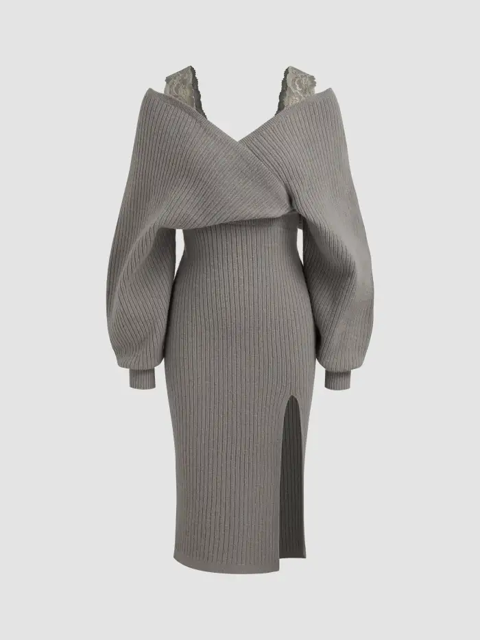 Office Siren Graduation Dress Grad Dresses Mini Dresses Fall Dresses Winter Dress Knit Fabric High Neck Solid Mini Dress For School Daily Casual Date Coffee Shop