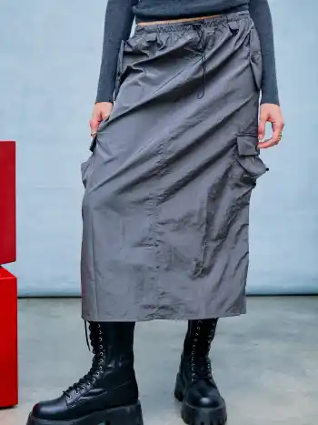 Jupe Cargo Parachute Taille Haute Unie