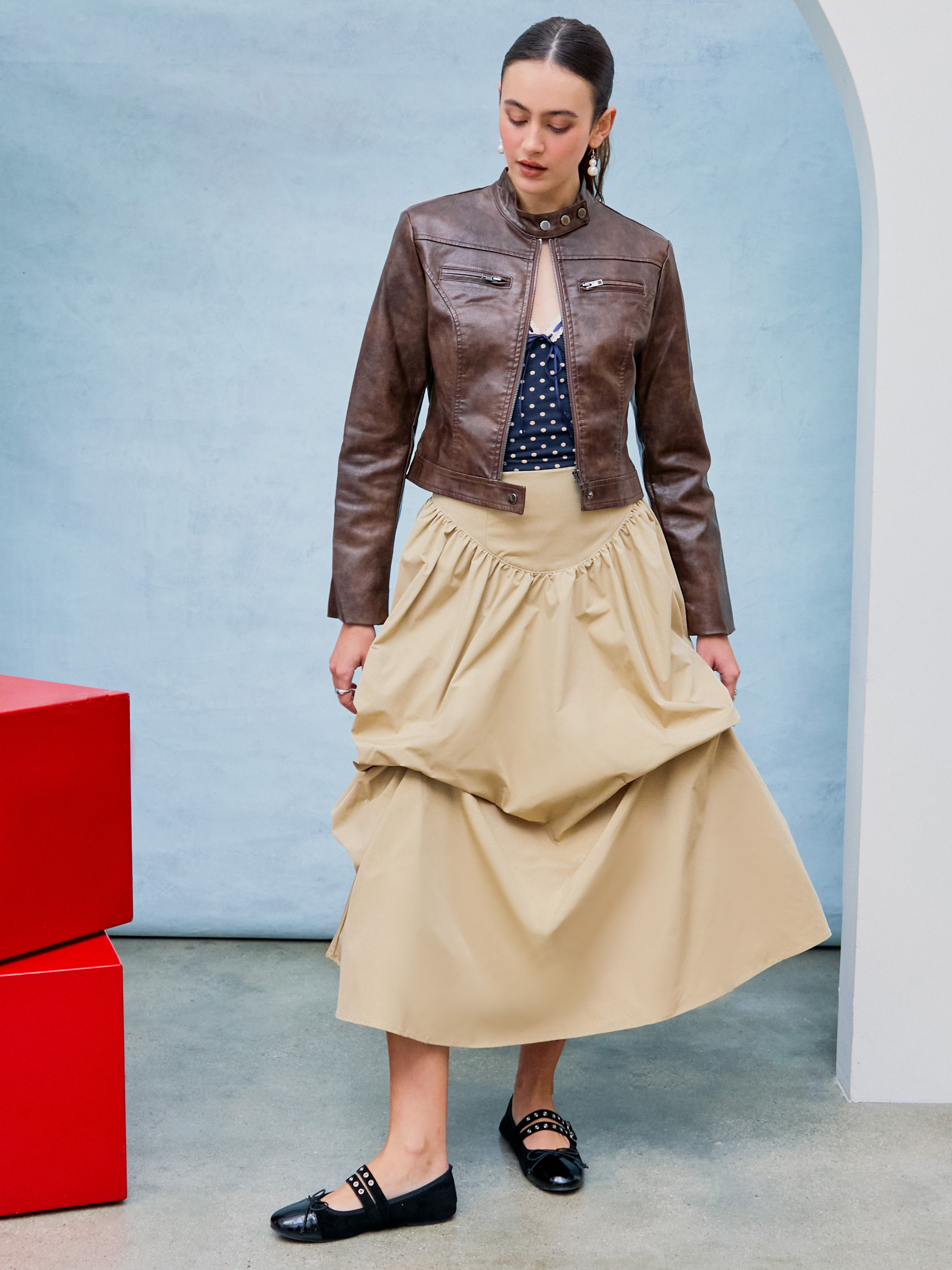 Double Strap Buckle Bowknot Ballet Mary Jane Flats