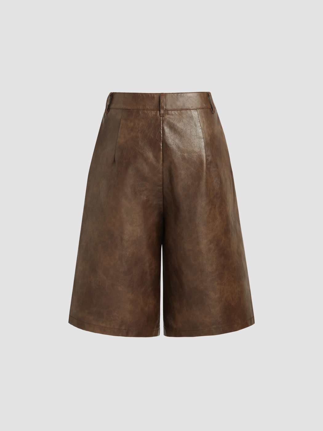 Kunstleder Bermuda Shorts mit mittlerer Taille
