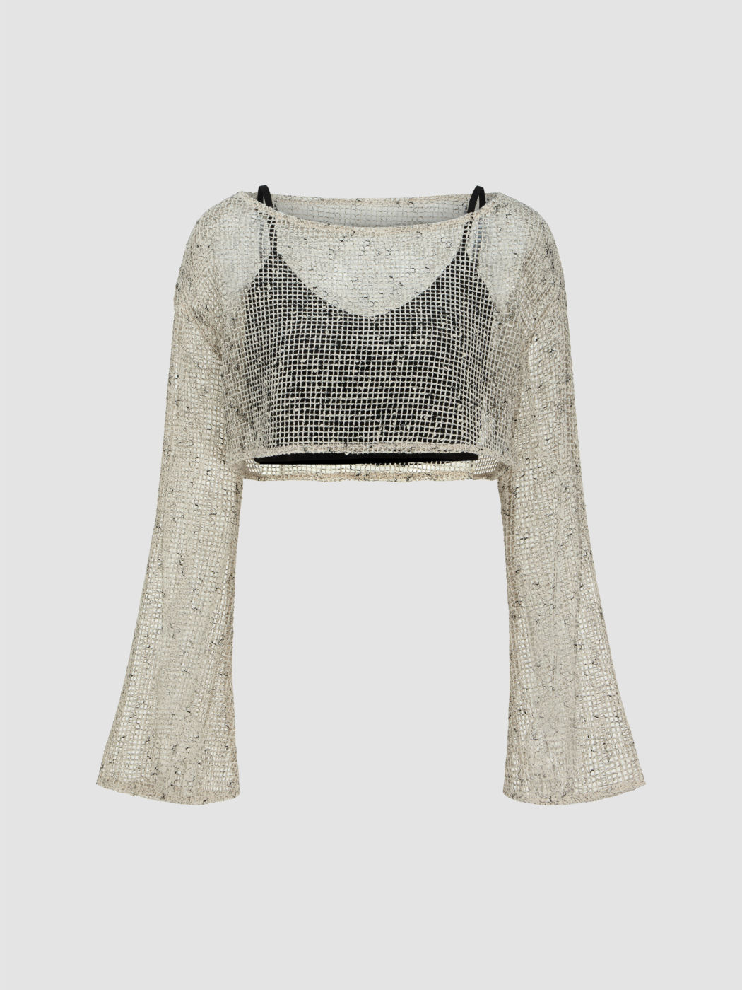  Solids Crop Cami Top & Rundhalsausschnitt Langarm-T-Shirt