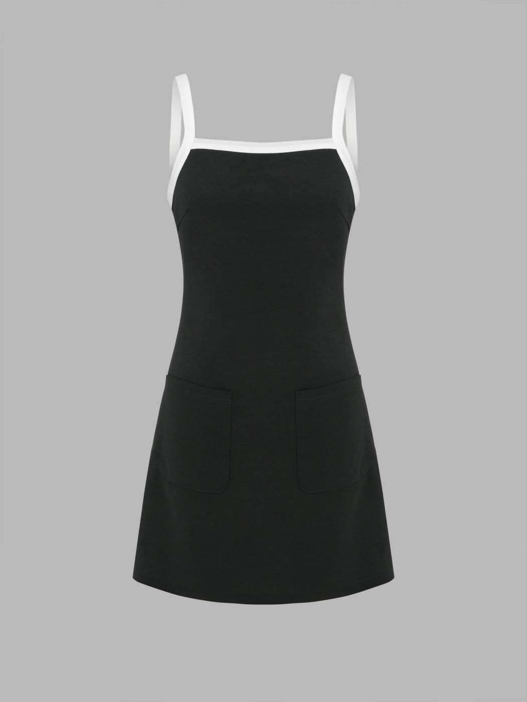 Mini abito in tessuto con rilegatura a contrasto
