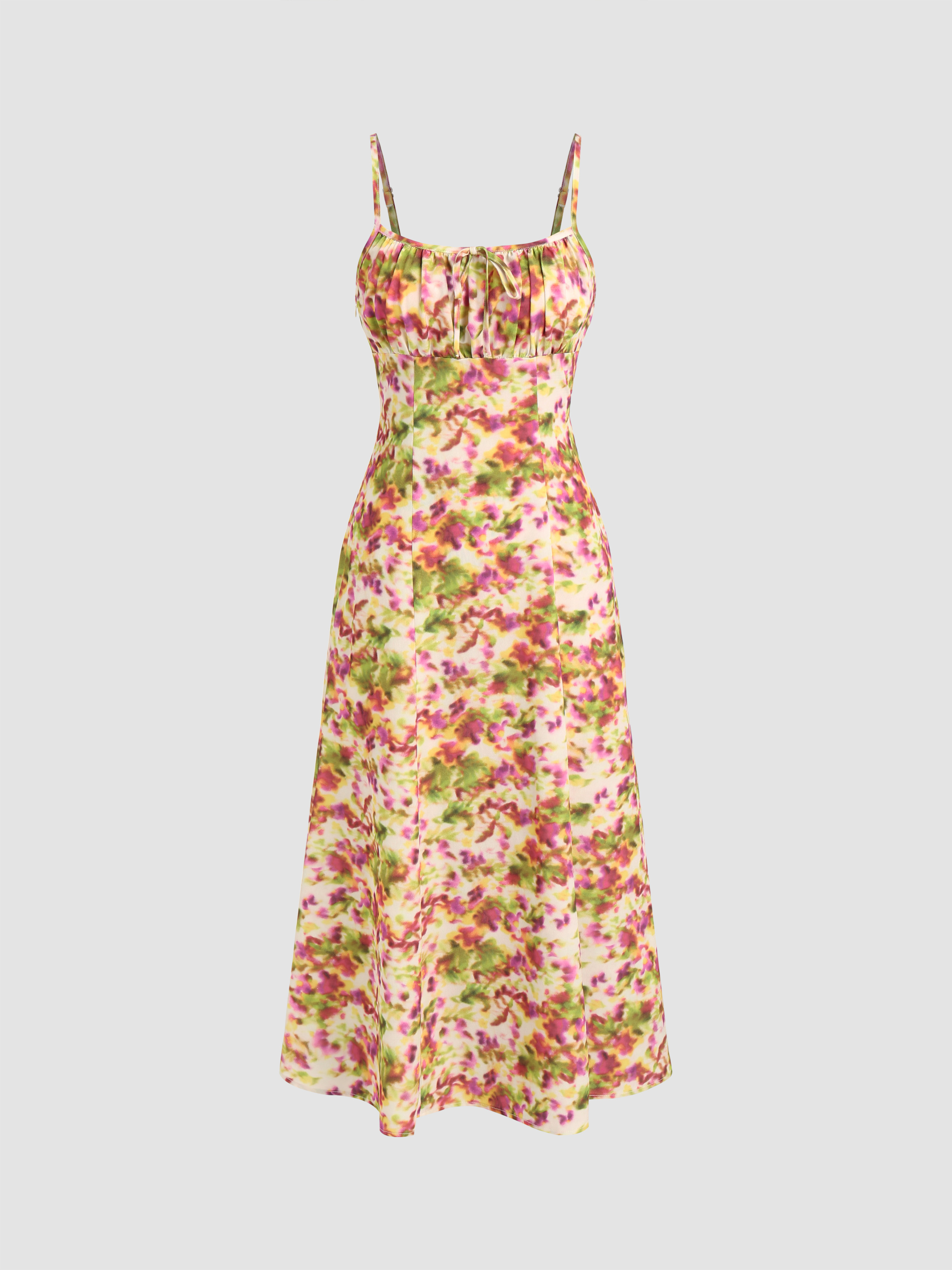Round Neck Ruched Maxi Dress main image 1
