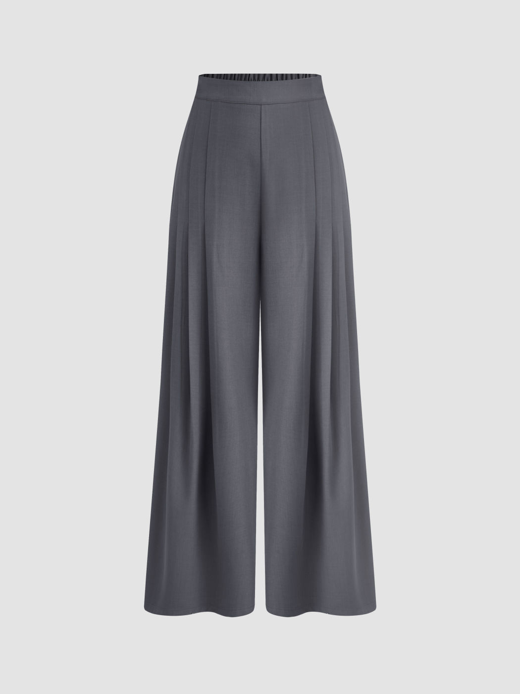Woven Mid Rise Wide Leg Trousers