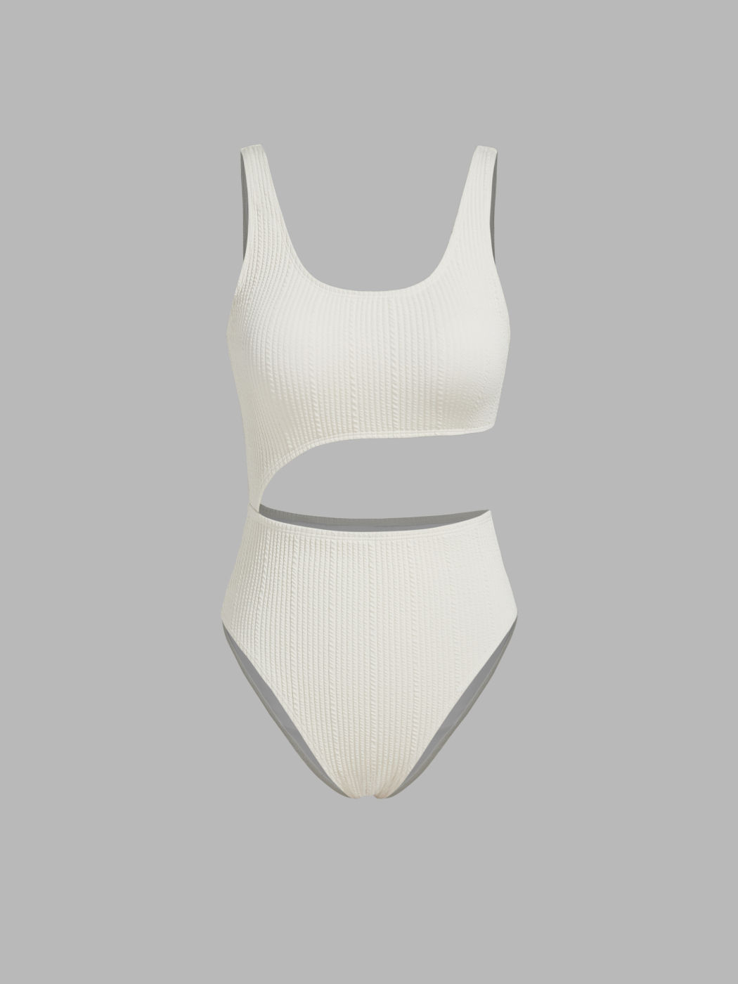 Shaping Scoop Neckline Cut Out One Piece Swimsuit