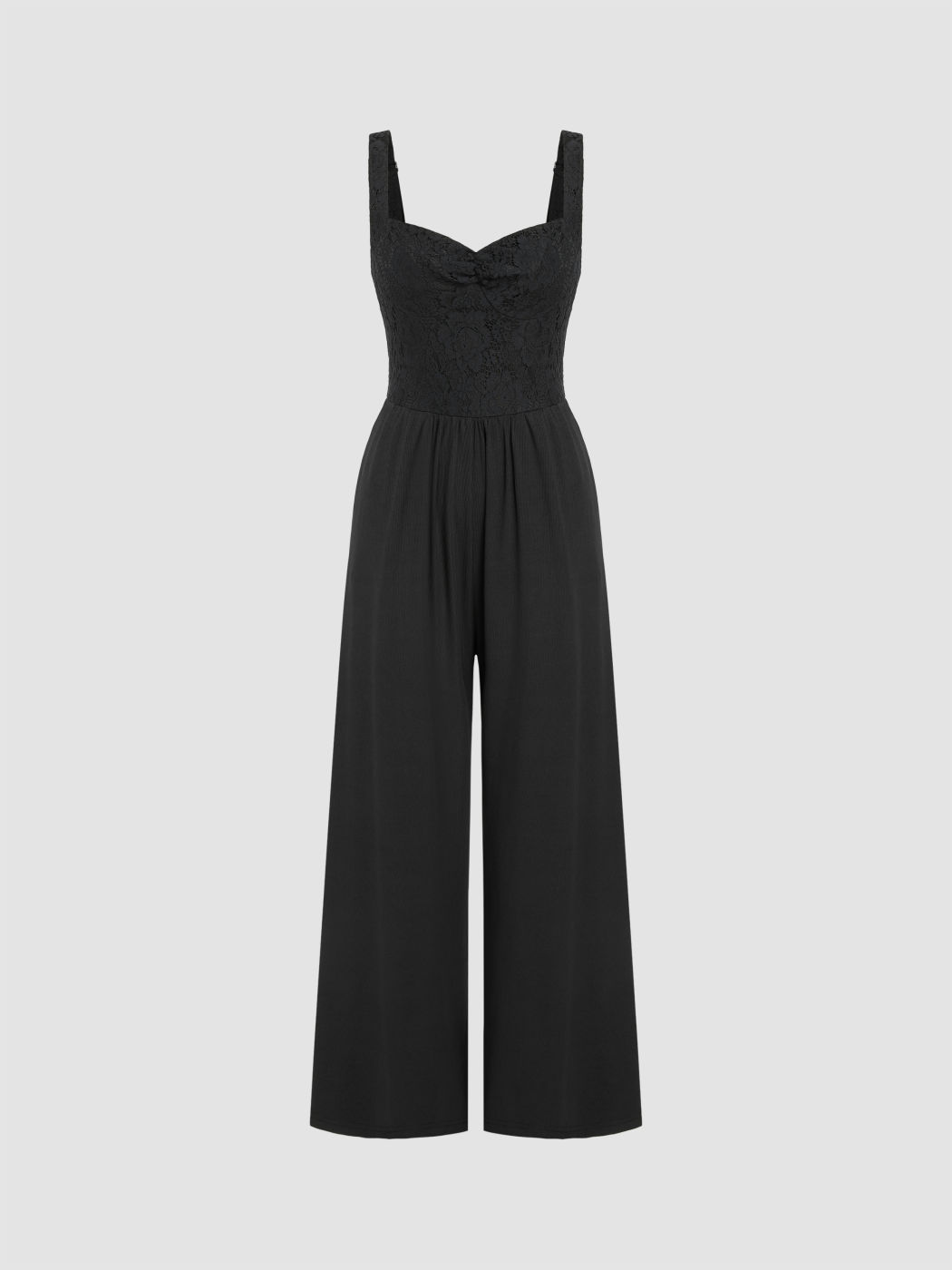 V-neck Lace Wide Leg Jumpsuit