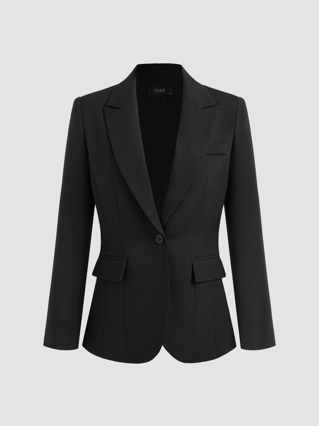 V-neck Pocket Solid Blazer