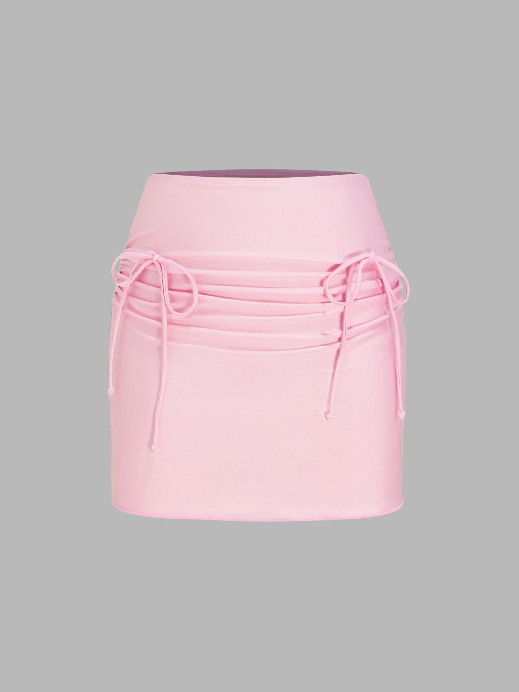 Solid Ruched Knotted Cover Up Skirt