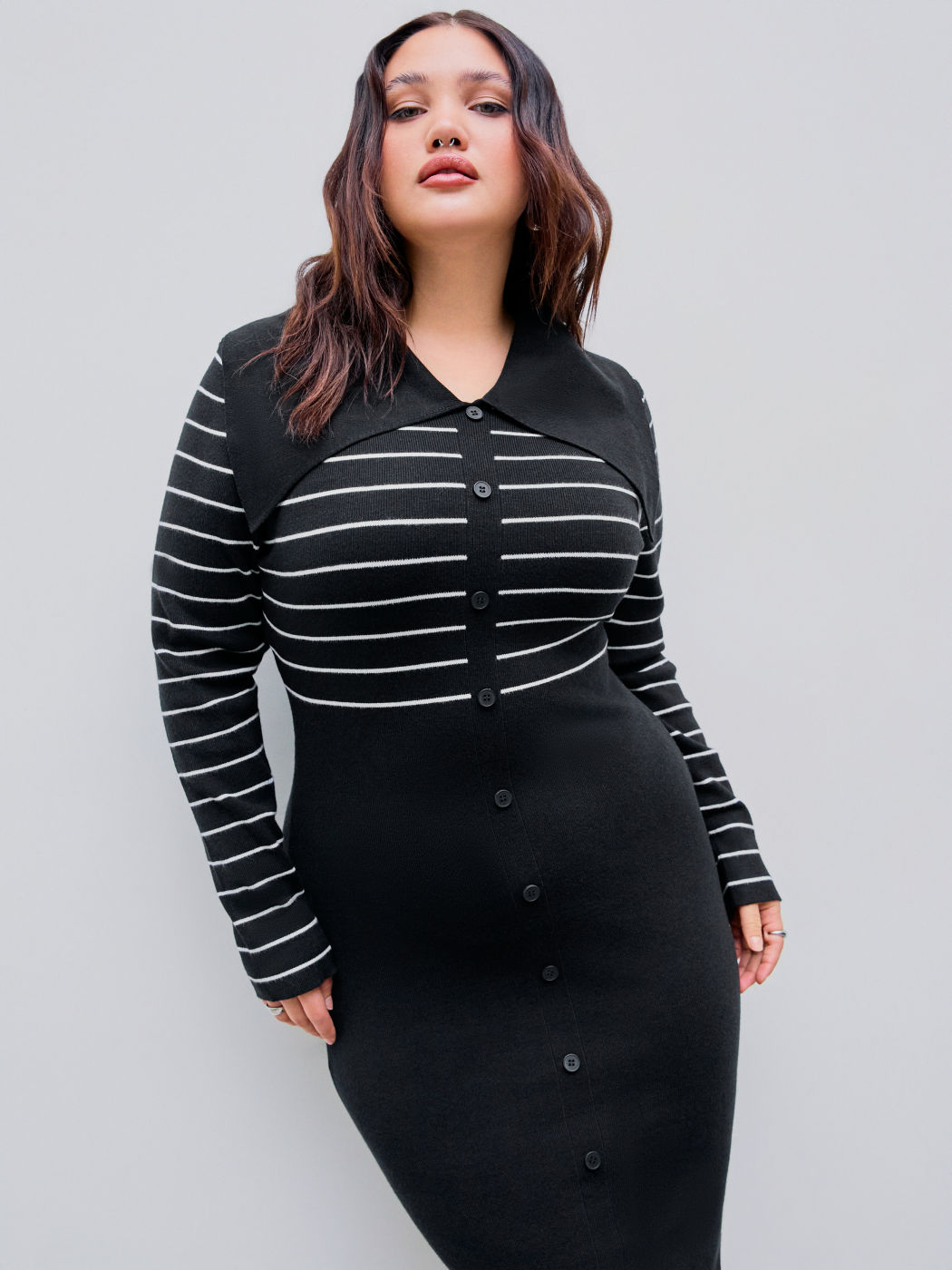 Apple Cider Sippin Jacquard Midi Dress in Rust Curves main image 1