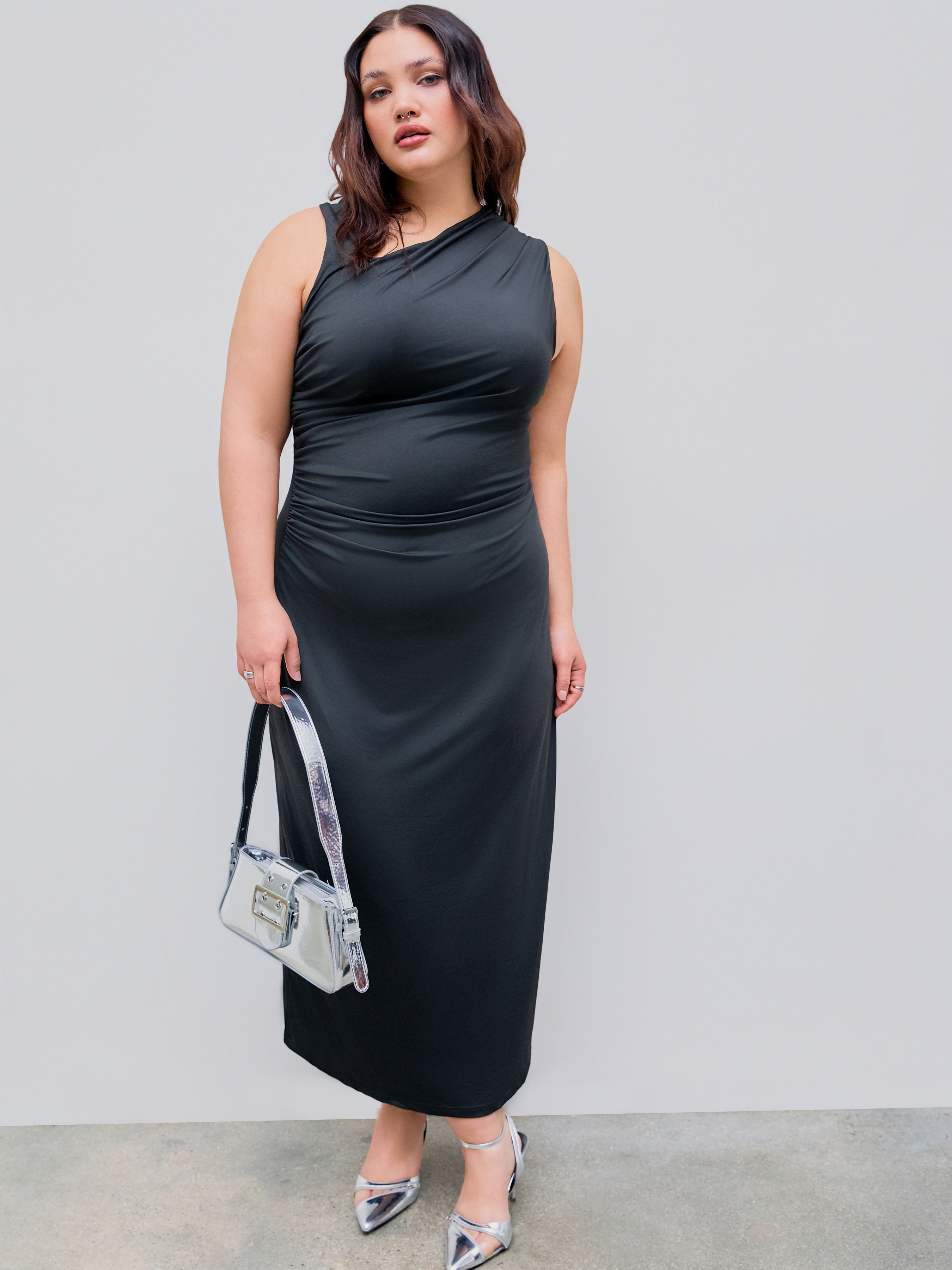 Plus size hotsell ruched maxi dress