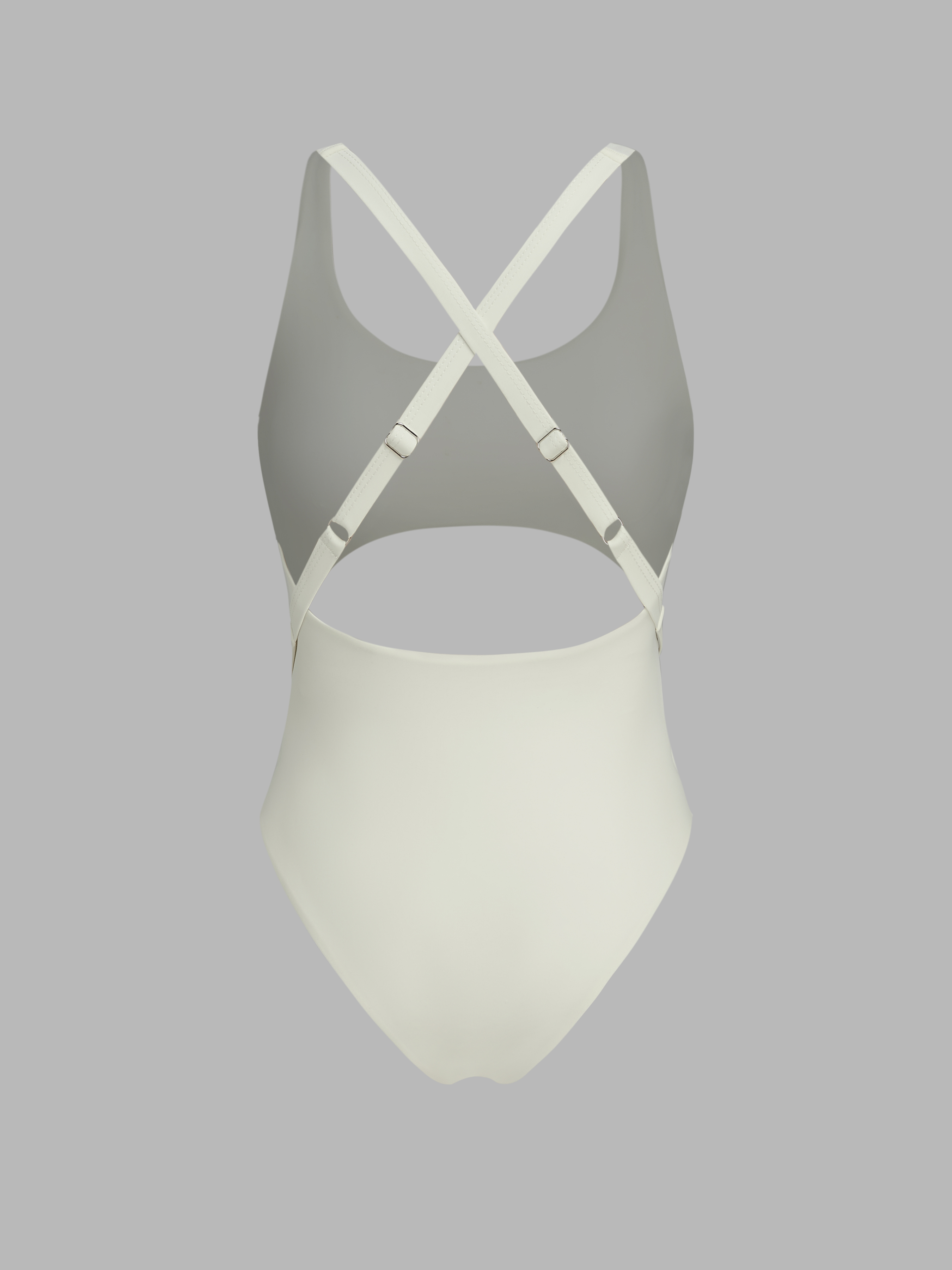 【U LAN】Back Silt Damage Summer Knit One Piece Knit Fabric U-neckline Cut Out One Piece Swimsuit For