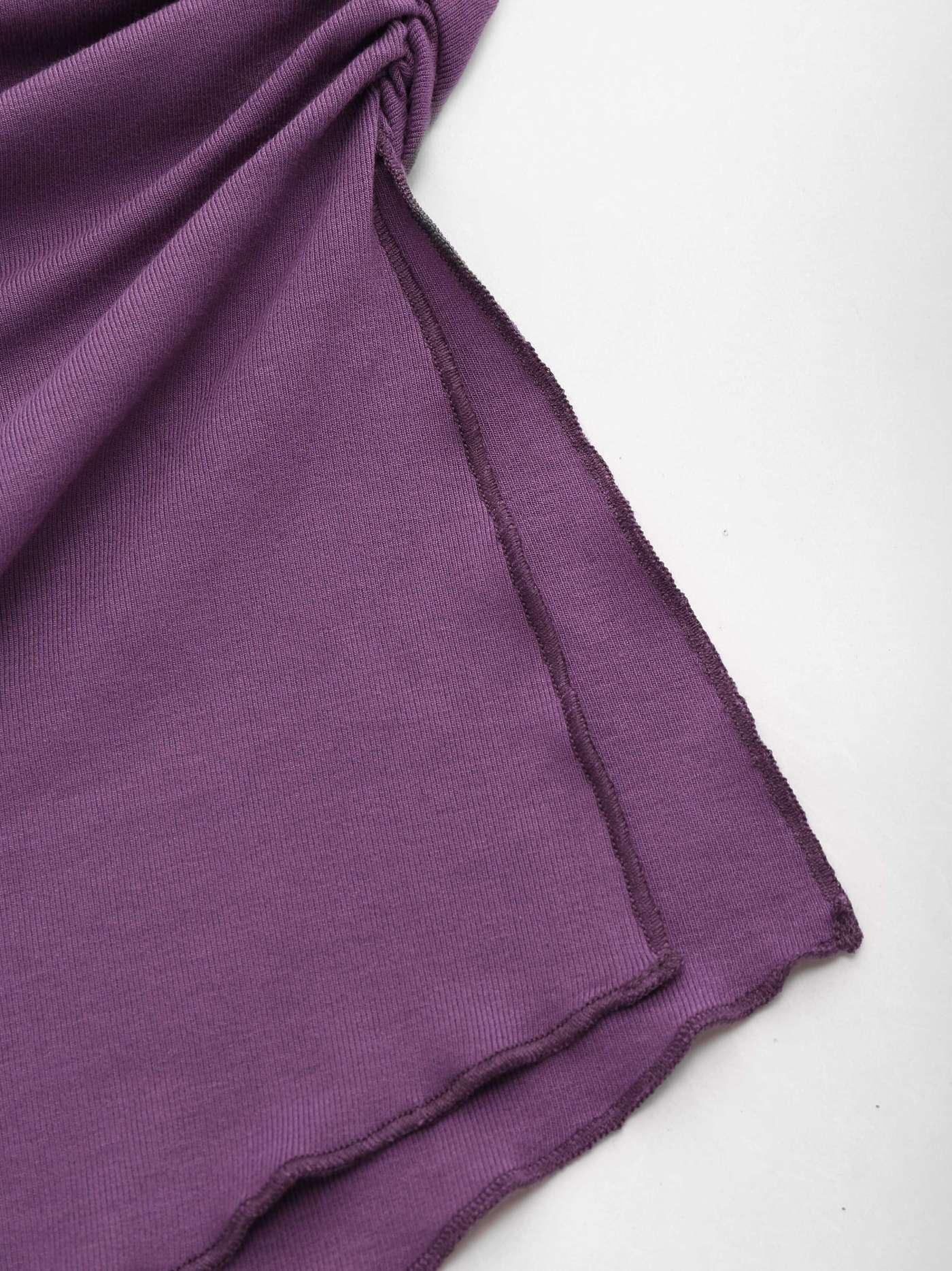 Asymmetrical Hem Ruched Tube Blouse With Rosette Scarf