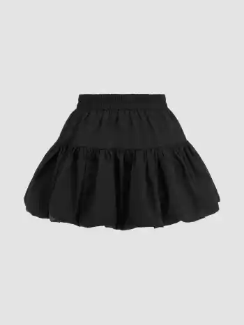 Voluminous Bowknot Bubble Hem Mini Skirt