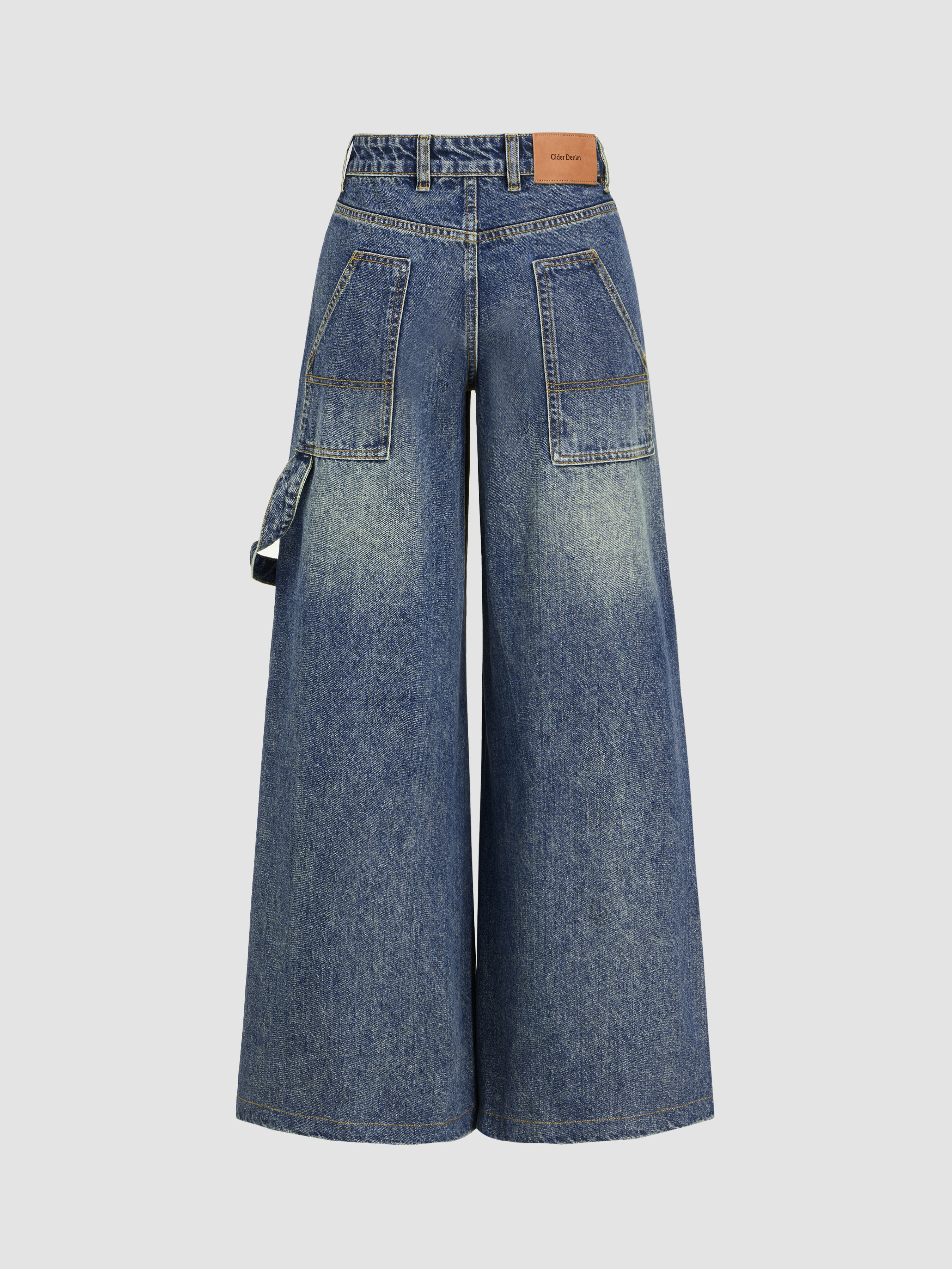 Y2K Outfits Denim Denim Low Rise Solid Wide Leg Baggy Jeans