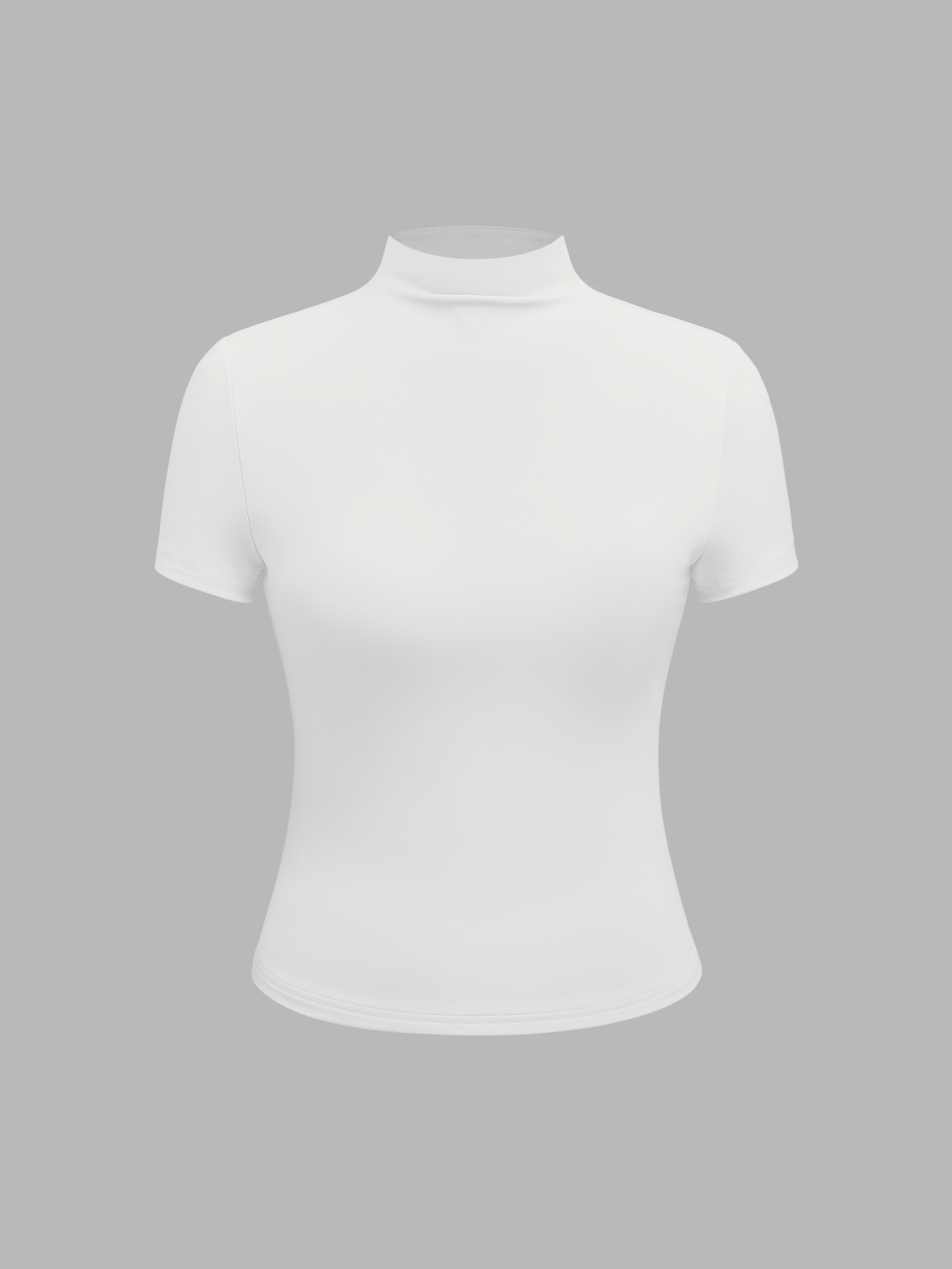 White turtleneck hotsell short sleeve top