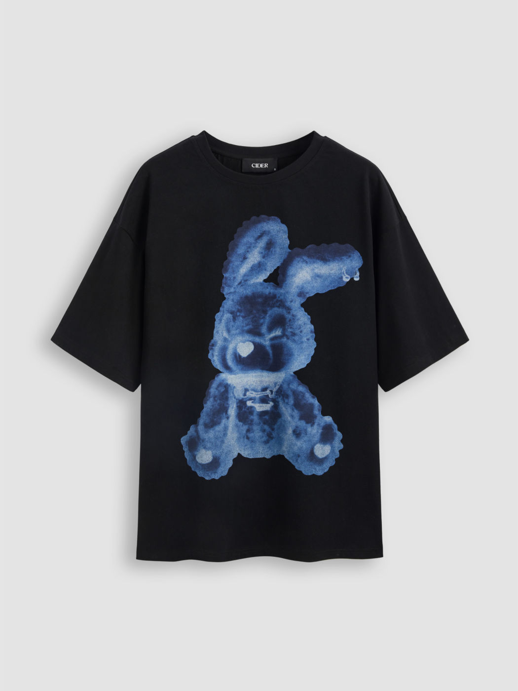 Round Neck Rabbit Graphic Short Sleeve Tee