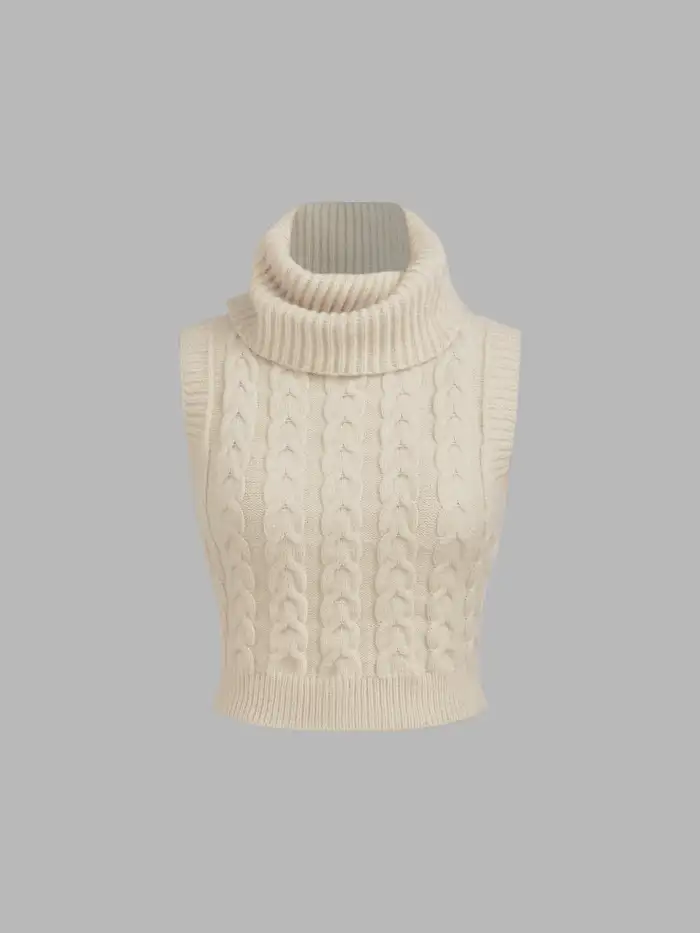 Daily Ritual Cropped Knitted Vest - Cider