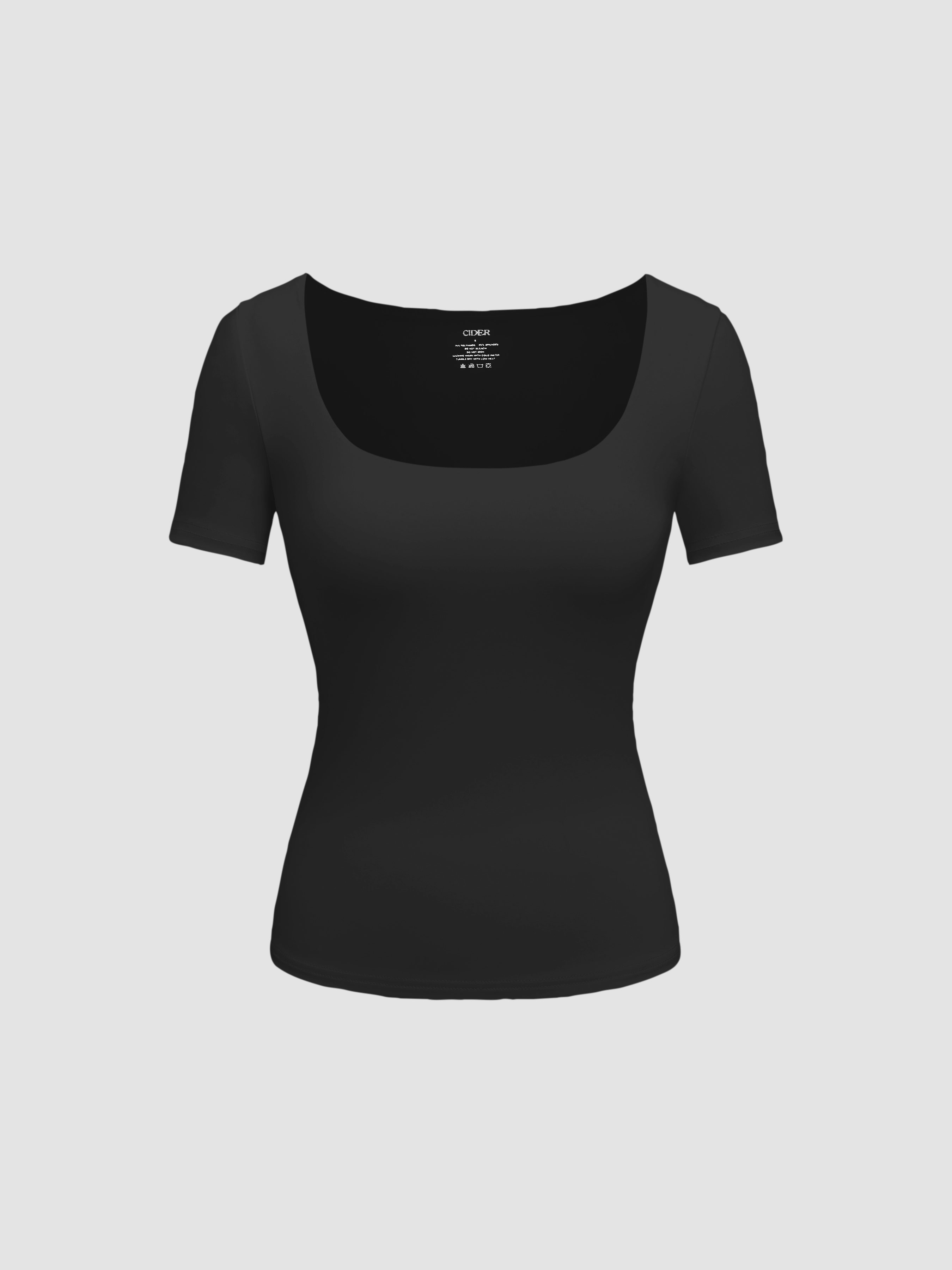 Craft Fabric Layered U-neck T-shirt サイズ0 Craft Fabric Layered U-neck T-shirt【black】 – PRY