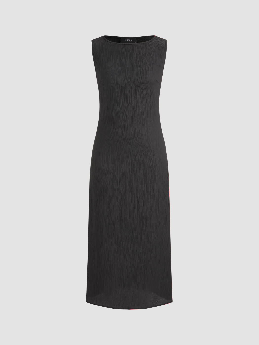 Boat Neck Solid Zipper Maxi Dress