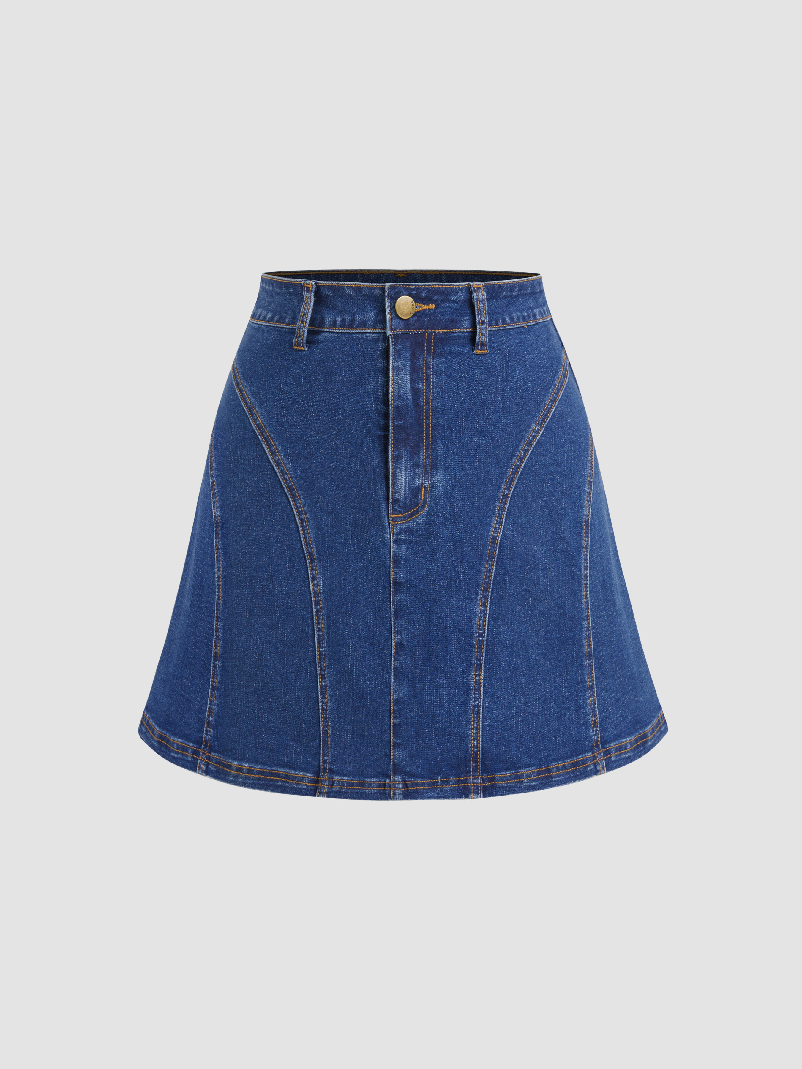 【Raucohouse】Denim solid pocket mini skirt Raucohouse】Denim solid pocket mini skirt