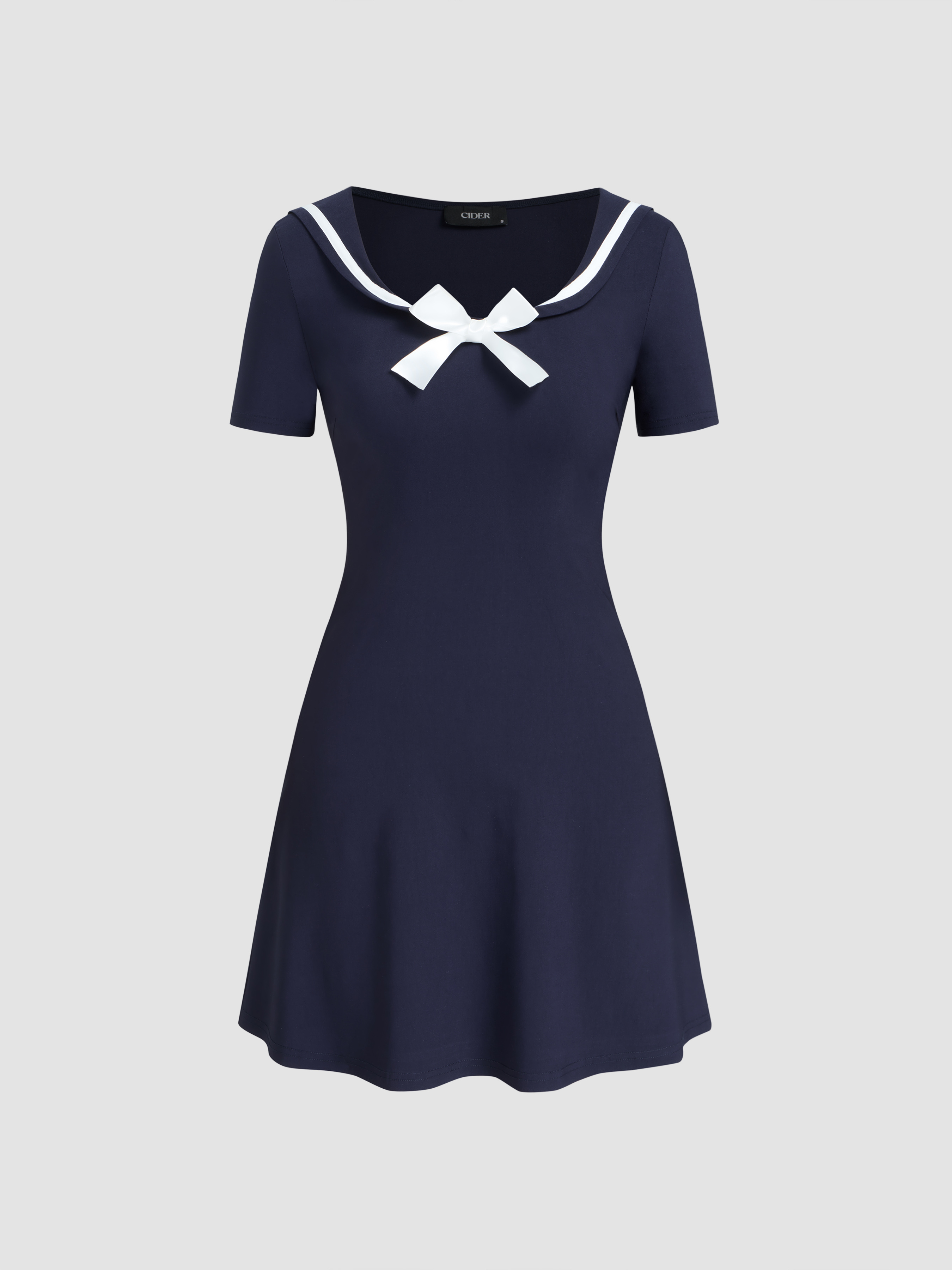 【THE CENTAUR】 SAILOR COTTON MINI DRESS SAILOR-COLLAR COTTON MINI DRESS - DARK BROWN | COS