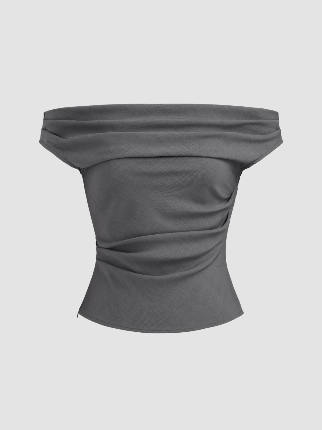 Chevron Zipper Front Crop Top