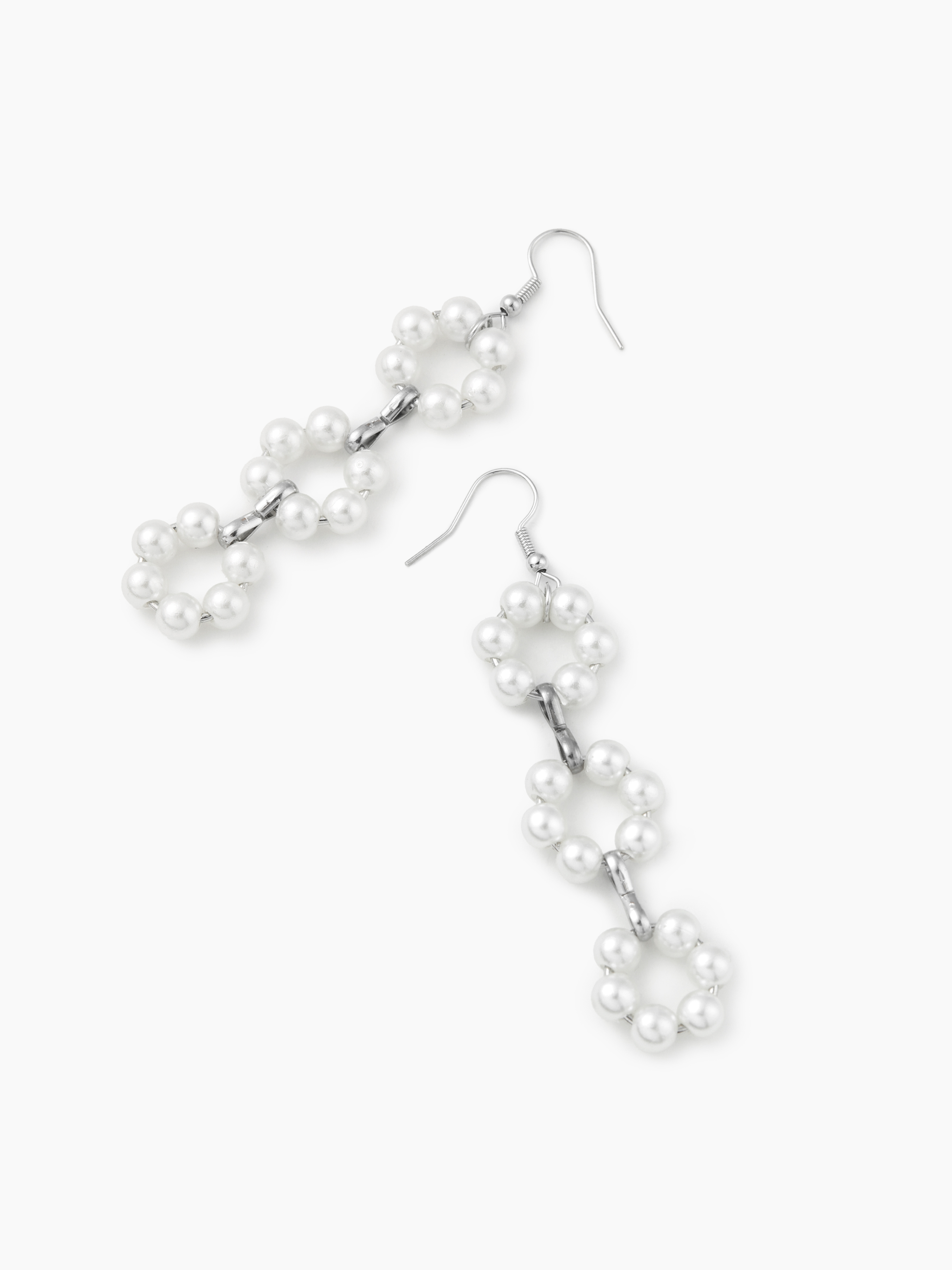 Faux Pearl Decor Flower Dangle Earrings For Wedding Vacation