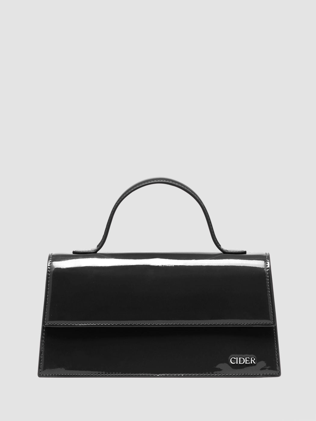 Faux Leather Top Handle Crossbody Bag