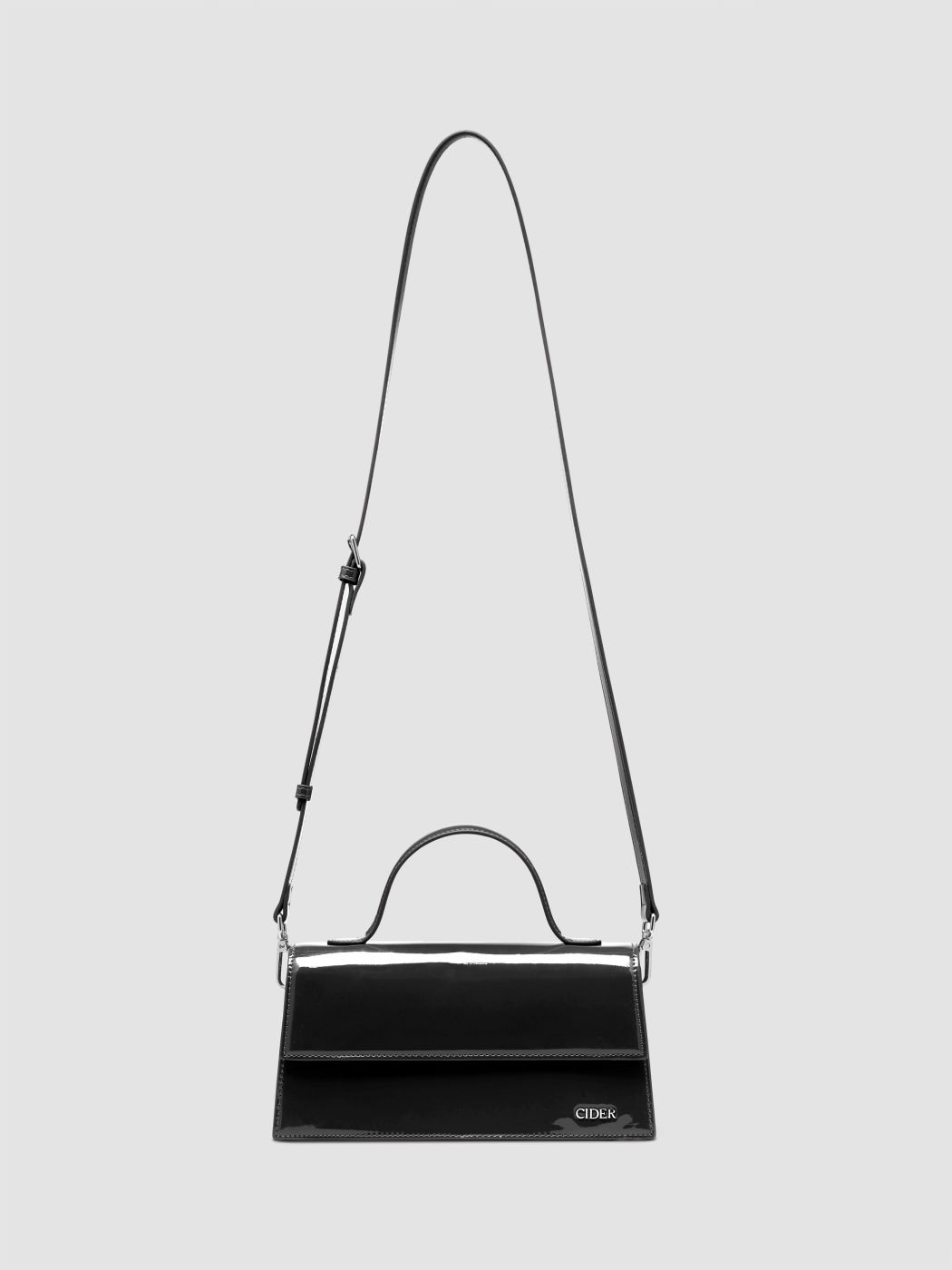 Faux Leather Top Handle Crossbody Bag