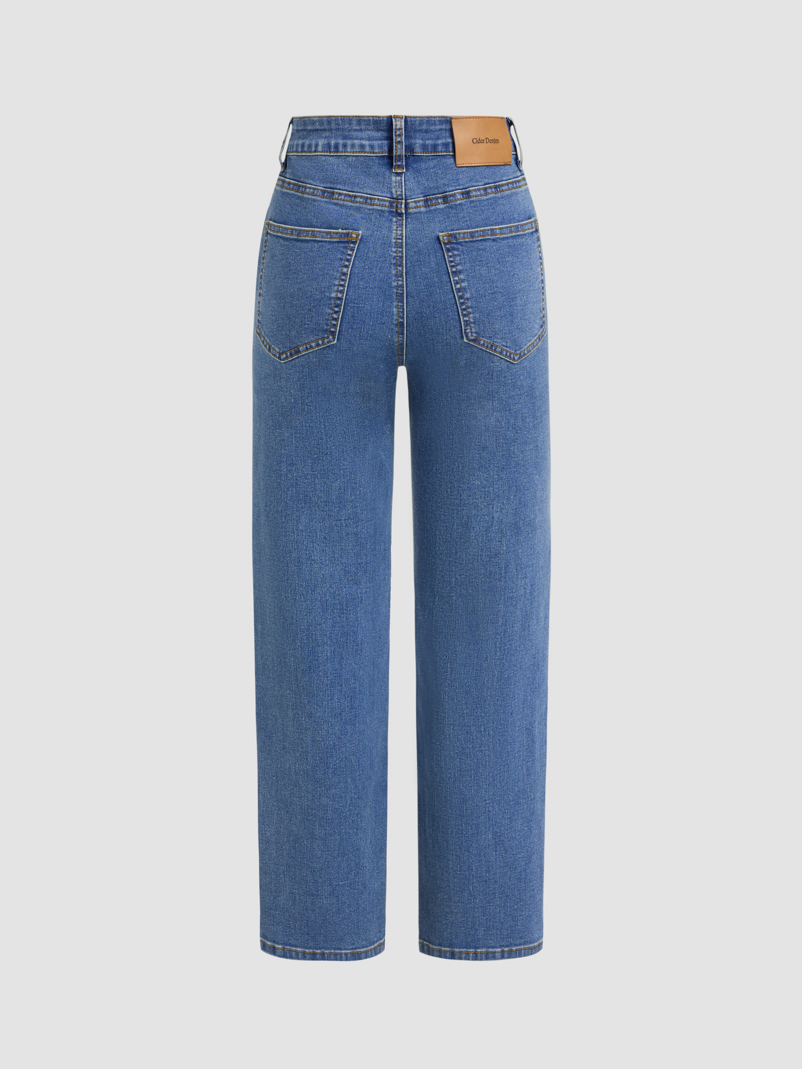 Straight Leg Jeans Denim High Stretch Denim High Waist