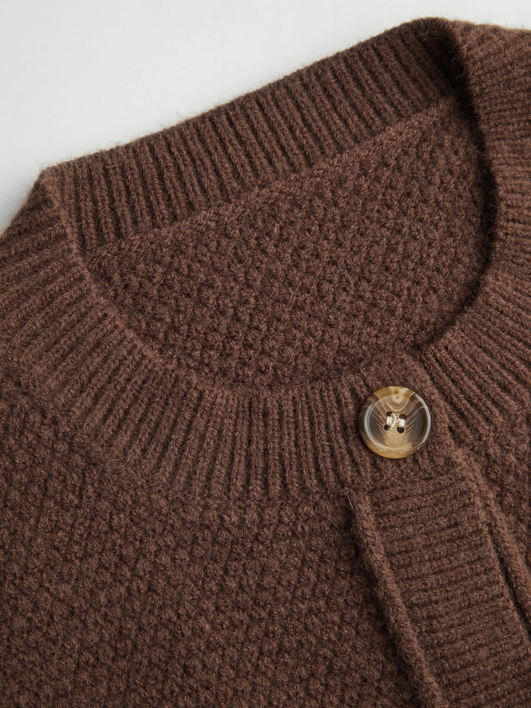 Knit Round Neckline Button Thick Cardigan Curve & Plus