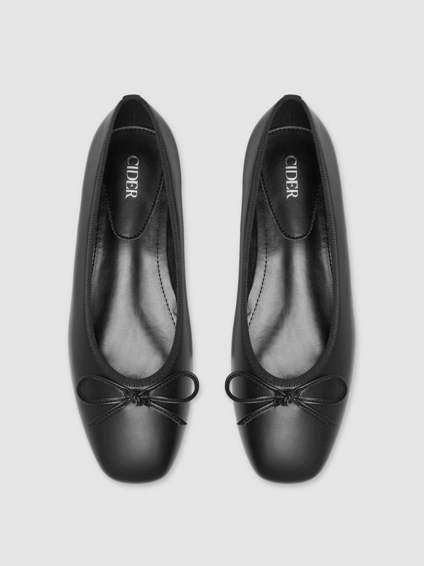 RECYCLED LEATHER BOWKNOT BALLET FLATS