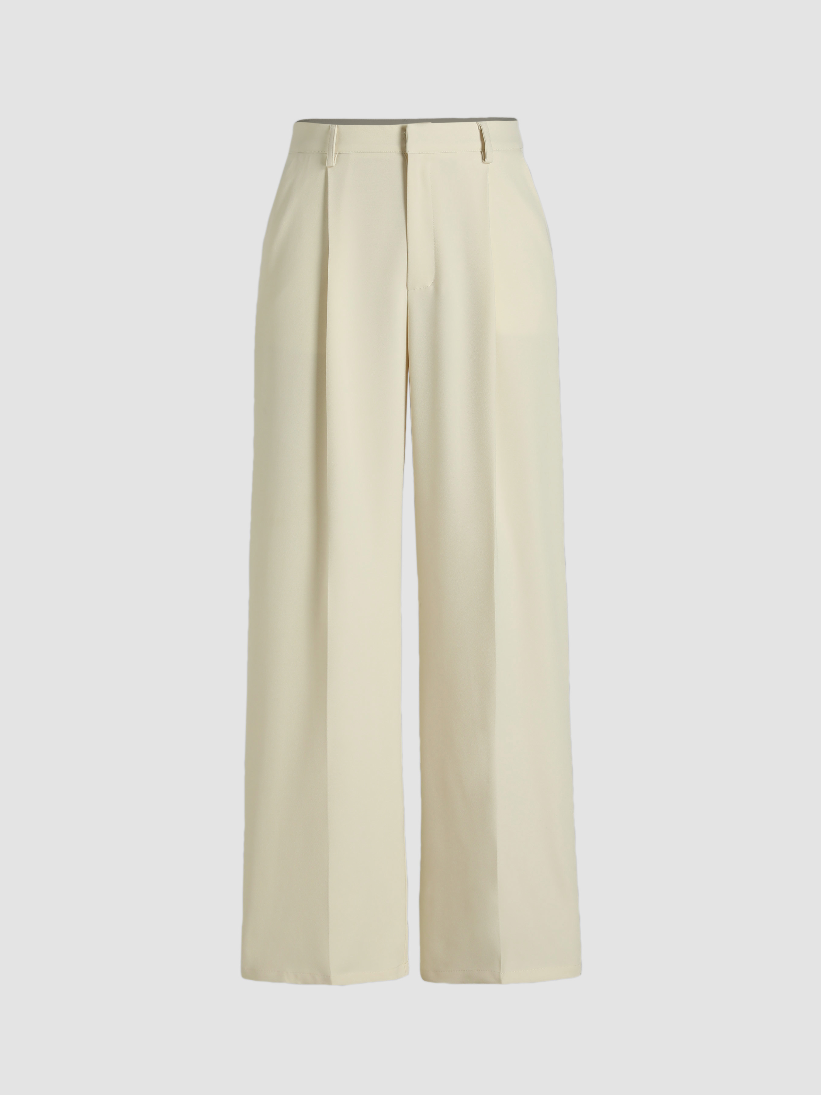 High Waist Pleated Wide Leg Pants - Cider