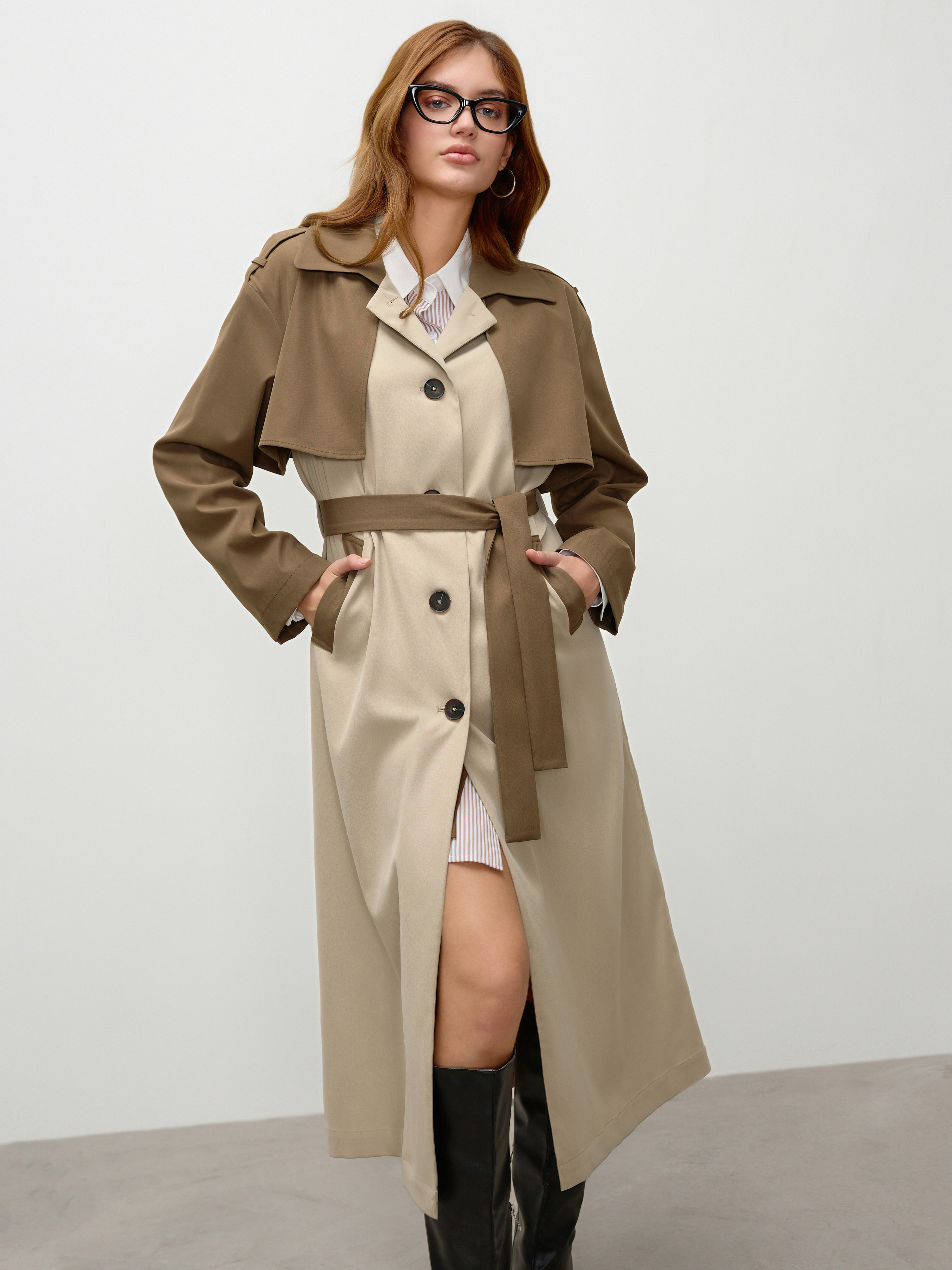 ENFOLD OTHER SOUTIEN-COLLAR TRENCH COAT 36 COTTON Orange