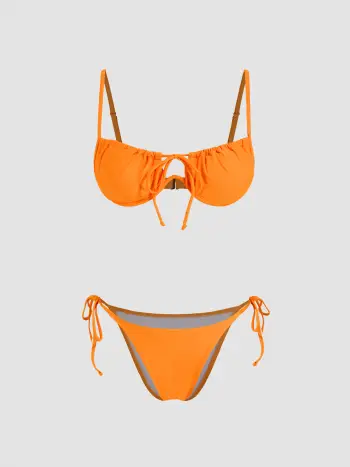 Costume da bagno bikini con ferretto e allacciatura laterale